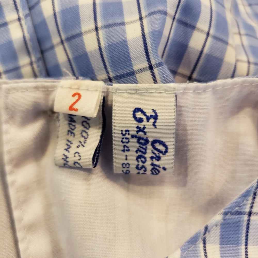 Orient Express Blue Plaid Ruffle Dress - Picture 3 of 3